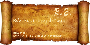 Rákosi Erzsébet névjegykártya