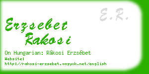 erzsebet rakosi business card